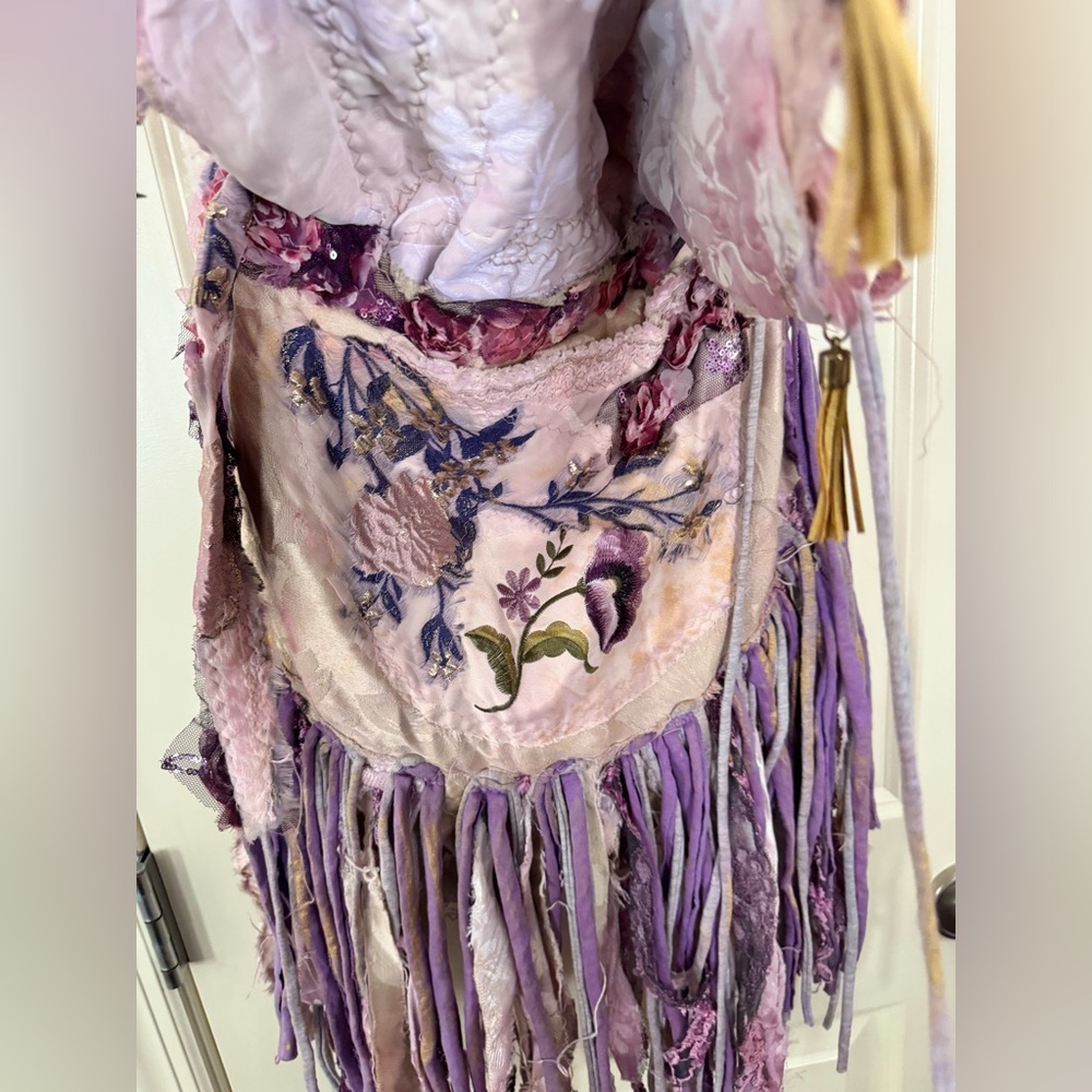 Lace embroidered boho crossbody bag bohemian roses - Picture 4 of 13